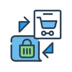 Secure Online Shopping Icon: Data Protection, Secure Transactions, and E-commerce Security