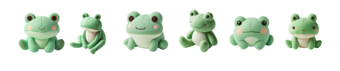 Adorable plush frogs in various designs