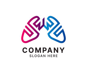 Abstract Lungs Logo for Healthcare and Medical Industry.