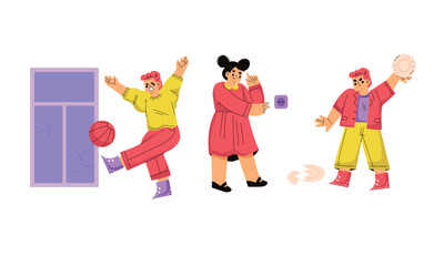 Joyful and Cheerful Characters Engaging in a Variety of Playful Activities and Lots of Fun