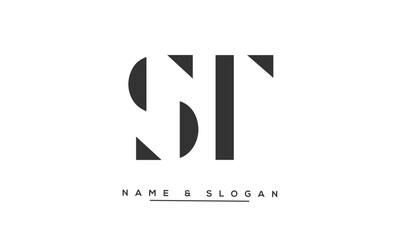 ST, TS Abstract Letters Logo Monogram