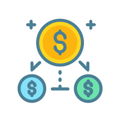 Investment Diagram Showing Money Growth and Distribution in Business and Finance