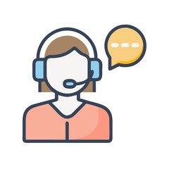 Customer service representative icon, online support and communication concept illustration