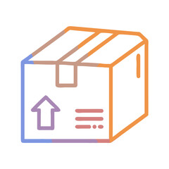 Colorful Gradient Box Illustration for Delivery, Shipping, and Package Concepts