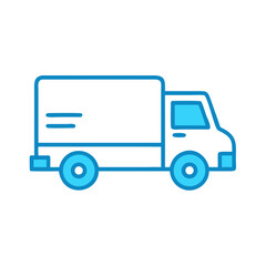 Delivery Truck Icon: Outline Vector Graphic for Shipping and Logistics