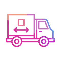 Trendy Gradient Delivery Truck Icon Illustration on Black Background