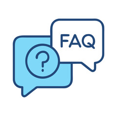 FAQ Speech Bubbles: Questions and Answers Graphic Icon Illustration