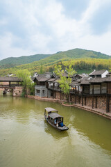 boats on the river in China water village