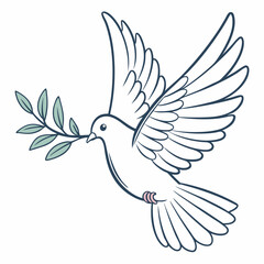 Obraz premium Peace Dove Icon AI Design File on White Background – Vector Symbol of Harmony
