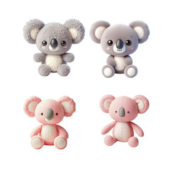 Adorable quartet of koala plush toys