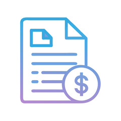 Financial Document Icon: Bill, Invoice, Payment, and Dollar Sign Symbol