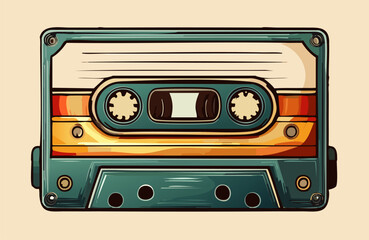 Illustration of Retro Audio Cassette Tape