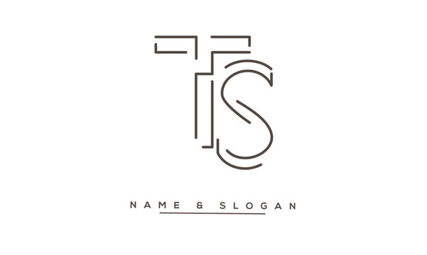 ST, TS Abstract Letters Logo Monogram