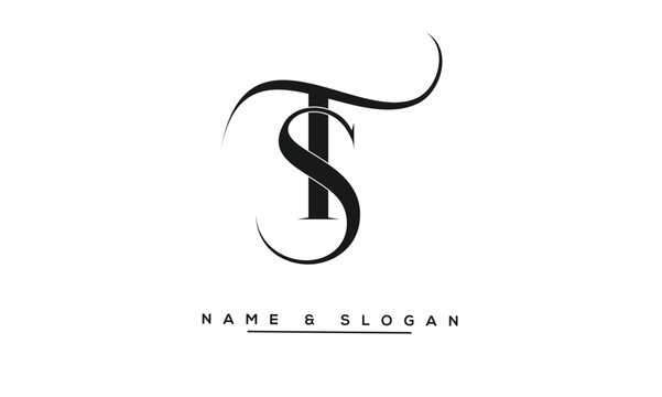 ST, TS Abstract Letters Logo Monogram