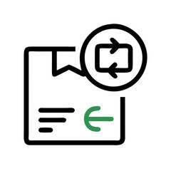 Green Left Arrow Icon on Black Background - Direction and Navigation