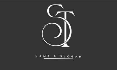 ST, TS Abstract Letters Logo Monogram