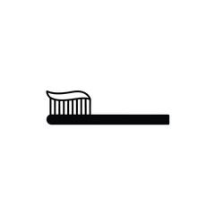 Toothbrush and Toothpaste Icon, Toothbrush with toothpaste vector silhouette, Dental, Hygiene on a white background