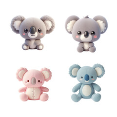 Cute koala plushies of different colors
