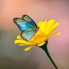 Obraz premium butterfly on yellow flower