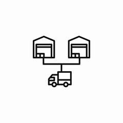 truck route icon sign vector