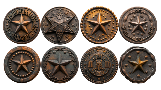 Bronze Star Medallions Western-Themed Wall Decor.