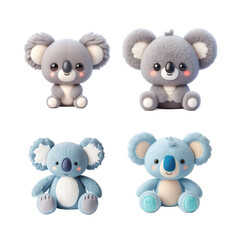 Four adorable plush koala toys