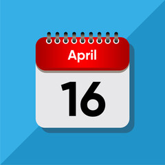 Fototapeta premium Modern Flat Style April Date – Red and Black Calendar Concept