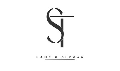 ST, TS Abstract Letters Logo Monogram