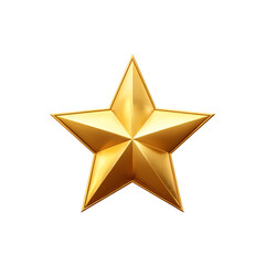 Obraz premium Five Pointed Golden Star 3D Render Isolated on Transparent Background for Award Design