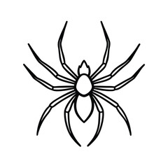 Minimalist spider outline vector illustration creepy crawly insect with eight legs for halloween designs and educational resources