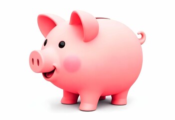 pink piggy bank isolated