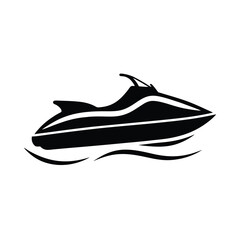 jet ski silhouette sleek design dynamic water splash for web and graphic