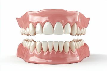 Obraz premium Invisible teeth alignment system: clear aligners, orthodontic advertising, isolated on white background