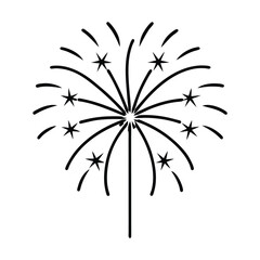 Minimalist black and white fireworks illustration for celebrations and festive events background