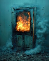Burning doorway