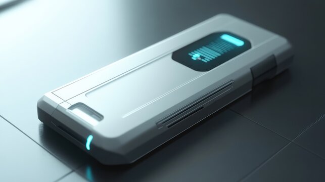 Futuristic Portable Charger with Holographic Indicators