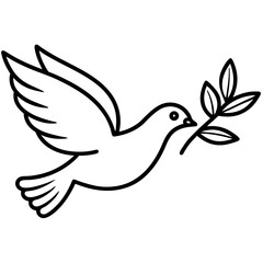 Obraz premium Dove and Olive AI Graphic Design File – Minimalist White Background Microstock Art