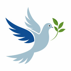 Fototapeta premium Dove and Olive AI Graphic Design File – Minimalist White Background Microstock Art