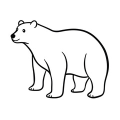 Simple line drawing of a bear illustration wildlife animal outline design perfect for educational materials and creative projects