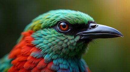 Colorful tropical bird close up