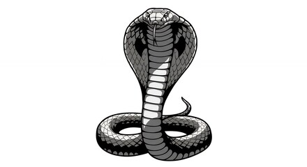 Fototapeta premium Cobra illustration graphic design black and white animal art