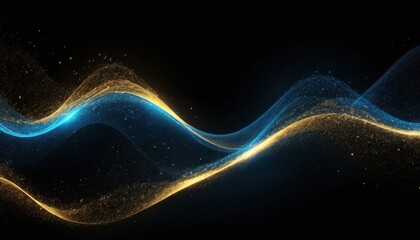 Fototapeta premium Abstract blue fractal art wallpaper design with glowing lines and dynamic energy waves