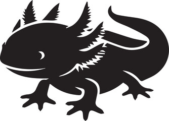 Axolotl Silhouette Vector Set – Amphibian and Aquatic Animal Illustrations for Nature, Science, and Creative Design Projects