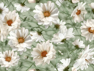 Seamless texture chamomile background, spring and summer design pattern