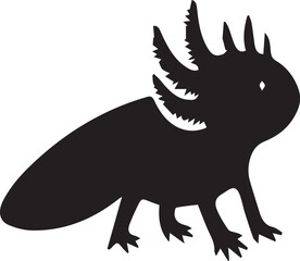 Axolotl Silhouette Vector Set – Amphibian and Aquatic Animal Illustrations for Nature, Science, and Creative Design Projects