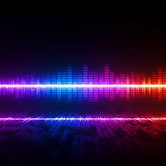 Neon Sound Wave Equalizer Abstract Background Wallpaper