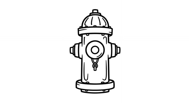 Simple outline fire hydrant graphic
