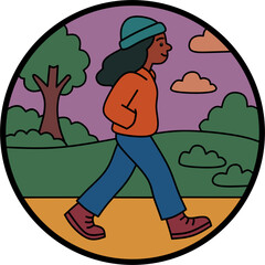 Retro vector art illustration of a worker man holding a globe, a symbol for people