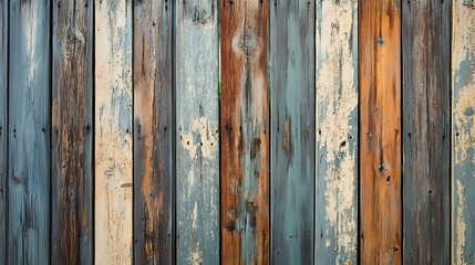 Naklejka premium Sun-kissed wooden wall with soft golden tones