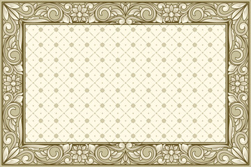 Decorative ornate floral blank design card frame template